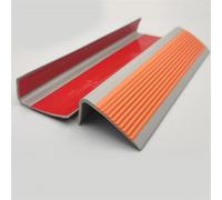Borde de cuadrante de PVC, tira de borde de esquina, Protector de borde autoadhesivo antideslizante de goma for peldaños de escaleras de vinilo en forma de L(Orange,120IN/3M)