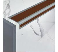 Borde de cuadrante de PVC, tira de borde de esquina, tiras de escalera antideslizantes de 10 metros, escalones protectores de bordes autoadhesivos(Coffee Color,10meters/393in)