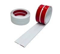 Borde de cuadrante de PVC, tira de bordes de esquina, 20 pies/6 metros por dentro y por fuera, moldura despegable y pegada de 20/40/60mm(White,60mm)