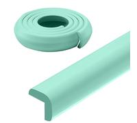 Borde de Escalera de 200 CM, Moldura Tipo L, Protector de Esquinas Anticolisión con 4 Protectores para Escaleras, Escritorios y Paredes(Light Green)