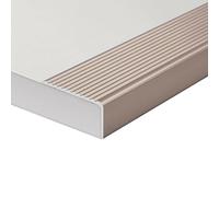 Borde de escalera de aluminio, antideslizante, protector de borde de escalera para interiores y exteriores, tiras impermeables