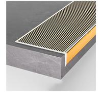 Borde de escalera de aluminio extra ancho, antideslizante, borde de 10 cm para escalones, disponible en longitudes de 39 pulgadas y 58 pulgadas, duradero y seguro