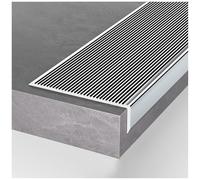 Borde de escalera de aluminio extra ancho de 10 cm, antideslizante para escalones, tiras duraderas de 39 pulgadas a 58 pulgadas, ideal para uso doméstico y comercial seguro