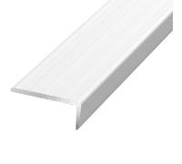 Borde de escalera estriado alféizar aleación aluminio, Protector borde escalón, tira moldura Metal en L for la parte superior escalones cerámica(Diamond White,10cm/3.93in)