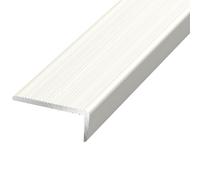 Borde de escalera estriado alféizar aleación aluminio, Protector borde escalón, tira moldura Metal en L for la parte superior escalones cerámica(Pearl White,5cm/1.96in)