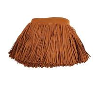 Borde de flecos Borla de encaje rosa/marrón claro/caqui 2 metros ancho, flecos alta elasticidad, 10 a 30 cm, borla gamuza vellón doble, 1 pieza(Light Brown,20cm)