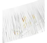 Borde de flecos Flecos de borlas cuero sintético color amarillo, gris y beige, longitud total 100 cm, peso ligero suave, ancho 20/25/30, cinta encaje con adorno(White,5mm*30cm)