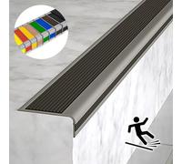Borde de goma antideslizante para escalera, autoadhesivo, ignífugo, protección de esquina impermeable para peldaños interiores y exteriores, banda de seguridad para un mejor agarre.
