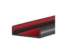 Borde de goma, protector autoadhesivo en forma de U para tableros de contrachapado, estantes y laterales de puertas de madera. Tamaño 50 mm, apto para 49-52 mm, longitud 6 m.
