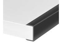 Borde de Goma, Protector Autoadhesivo en Forma de U para tableros de contrachapado, estantes y Laterales de Puertas de Madera. Tamaño 35 mm, Apto para 33-36 mm, Longitud 3 m.