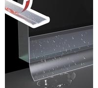 Borde de Goteo Burlete Autoadhesivo/Borde de Goteo, Cortable, para Puertas, Paredes Exteriores y Umbrales; Tira Impermeabilizante que Impide El Reflujo de Agua(Transparent,W2.5cm (1"))