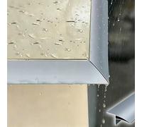 Borde de Goteo Protector de Borde de Gotas de Lluvia Recortable de 0,5 a 9 m, Tira de Goteo para Alféizar de Ventana Pintable, Canalones Impermeables y Ligeros.(Gray,4.8m/15.8ft)