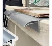 Borde de Goteo Sellador para Evitar el Reflujo de Agua de Lluvia (pintable), Borde de Goteo de 0,5/1/2/3/4/6/7/9 m, Moldura de Remate de Aluminio Reforzado(Gray,1.6m/5.2ft)