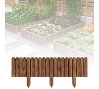 Borde de jardín de madera con pinchos para paisajismo al aire libre, fácil de tierra, color marrón, 40 x 120 cm para un diseño elegante de jardín