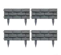 Borde de Jardín Flexible 4 Pack Sin Excavación Plástico(Grey)