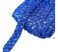 Borde de Lentejuelas 2/5/10M 20mm adorno de encaje lentejuelas banda trenzada cintas decorativas disfraces escenario DIY sombrero equipaje accesorios costura(Dark Blue,2Meters)