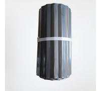 Borde de metal galvanizado para jardín, altura flexible, 10/15/20/25 cm, barrera de raíces fácil de instalar para parterres y cortar el césped (gris, 25 cm x 6 m)