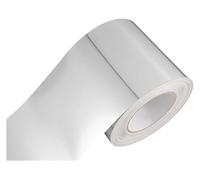 Borde de papel tapiz autoadhesivo, borde de pared, tira de 16,4 pies, decoración de papel tapiz autoadhesiva(Bright Silver,12cm(W) X5m(L))