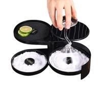 Borde de sal para cócteles, plato de sal de margarita negra con 3 niveles, herramientas de camarero, salador de borde de cóctel, bandeja de bebida para cócteles, margaritas Bloody Marys