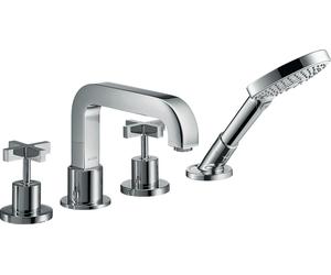 Borde de teja de 4 agujeros hansgrohe AXOR Citterio con asas en cruz, 39453000, Color: cromado