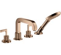 Borde de teja de 4 agujeros hansgrohe AXOR Citterio con manijas de palanca, 39454300, Color: Oro rojo pulido