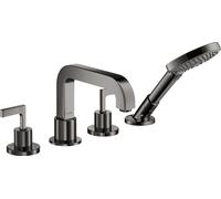 Borde de teja de 4 agujeros hansgrohe AXOR Citterio con manijas de palanca, 39454330, Color: Cromo negro pulido