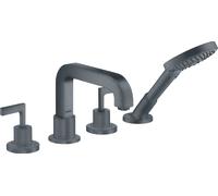 Borde de teja de 4 agujeros hansgrohe AXOR Citterio con manijas de palanca, 39454340, Color: Cromo negro cepillado