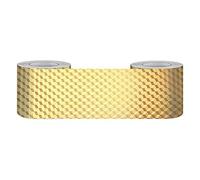 Borde del papel pintado Cuadrado de oro Auto Adhesivo del Papel Pintado del PVC Cenefa autoadhesiva para decoración de pared de cocina baño 10cm X 500cm
