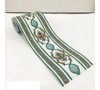 Borde del papel pintado Flor verde Auto Adhesivo del Papel Pintado del PVC Cenefa autoadhesiva para decoración de pared de cocina baño 10.6cm X 1000CM