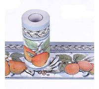 Borde del papel pintado fruta de otoño Auto Adhesivo del Papel Pintado del PVC Cenefa autoadhesiva para decoración de pared de cocina baño 10.6X1000Cm