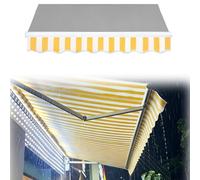 Borde Delantero de Valance para Toldo Retráctil 2.8 3 4.4 6 m, Lona Valance Impermeable con Borde Escalonado, Tira de Cubierta de Poliéster para Exterior Protector Solar(Amarillo-Blanco,B480cm)