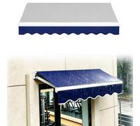 Borde Delantero de Valance para Toldo Retráctil 2.8 3 4.4 6 m, Lona Valance Impermeable con Borde Escalonado, Tira de Cubierta de Poliéster para Exterior Protector Solar(Azul,B370cm)