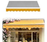 Borde Delantero de Valance para Toldo Retráctil 2.8 3 4.4 6 m, Lona Valance Impermeable con Borde Escalonado, Tira de Cubierta de Poliéster para Exterior Protector Solar(Amarillo,B360cm)