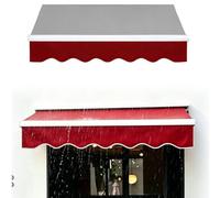 Borde Delantero de Valance para Toldo Retráctil 2.8 3 4.4 6 m, Lona Valance Impermeable con Borde Escalonado, Tira de Cubierta de Poliéster para Exterior Protector Solar(Rojo,B390cm)