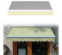 Borde Delantero de Valance para Toldo Retráctil 2.8 3 4.4 6 m, Lona Valance Impermeable con Borde Escalonado, Tira de Cubierta de Poliéster para Exterior Protector Solar(Light Yellow,B400cm)