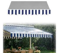 Borde Delantero de Valance para Toldo Retráctil 2.8 3 4.4 6 m, Lona Valance Impermeable con Borde Escalonado, Tira de Cubierta de Poliéster para Exterior Protector Solar(Blue White,B320cm)