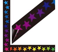 Borde Magnético de 3.4 Metros, Set de 21 Hojas con Estrellas de Colores para Decoración de Pizarras Blancas, Pizarrones y Superficies Metálicas en Escuelas y Hogares, Fácil de Instalar y Reutilizable