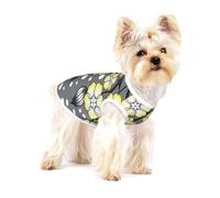 Borde nevado con Flores de Estrella Grises y Amarillas,Camiseta de algodón sin Mangas para Mascotas, Chaleco Transpirable, Suave y elástico para Cachorros,L