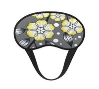 Borde nevado con flores de estrella grises y amarillas, Cubiertas oculares completas, antifaces para dormir que bloquean la luz, orejeras opacas para dormir