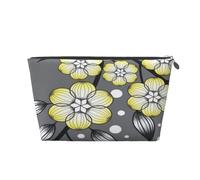Borde Nevado De Flor Estrella Gris Y Amarilla, Bolsa de artículos de tocador Bolsa de Maquillaje Bolsa de cosméticos Bolsa de artículos de tocador de Viaje portátil