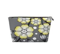 Borde Nevado De Flor Estrella Gris Y Amarilla, Bolsa de Maquillaje Bolsa de cosméticos Bolsa de artículos de tocador de Viaje portátil Bolsa de artículos de tocador