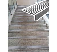 Borde para escalones, Borde de borde escalera en forma L acero inoxidable | Peldaños de Azulejos Interior/Exterior: Acero Inoxidable, 2mm.(L 110cm (43 1/4in),W 5cm (2 in))