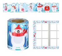 Borde para tablón de anuncios, 10 metros, decoración navideña, bonito y colorido, para invierno, para aulas, escuelas, dormitorios, pizarras blancas