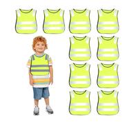 BORDEAG 10 unidades de chalecos reflectantes para coche, chaleco reflectante para niños, chaleco reflectante para niños, chaleco reflectante de seguridad, para deportes, correr, bicicleta, tráfico por
