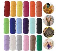 BORDEAG 18 Piezas Hilo De Macramé, 3 Mm * 30 M Hilos De Macramé, Hilo Macrame, Cuerda De Algodón para Manualidades, Manualidades, Punto, Bohemio, Decoración, Decoración para Salón, Balcón