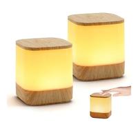 BORDEAG 2 lámparas de mesita de noche táctiles regulables, lámpara de mesa LED, decoración para salón, dormitorio, sala de estar