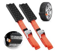 Bordeag 2 unidades de cadena de neumáticos para ruedas, ayuda a la tracción para autocaravana, ayuda para arrancar, placas de arena, cadenas de nieve, alfombrilla