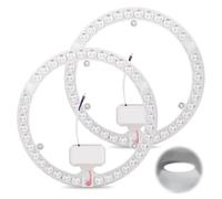 BORDEAG 36 W Módulo de Anillo LED, 2 Piezas Módulo LED Reemplazo Redondo,con Soporte Magnético, Ø 23 cm, Blanco 6000K, para Lámparas de Techo Placa Reequipada