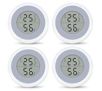 Bordeag 4 unidades Mini Termómetro Digital Higrómetro Interior, Medidor de Humedad, Termómetro de Espacio Mini Termómetro Digital Termómetro Higrómetro con Indicador Smiley para exteriores