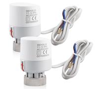 BORDEAG Actuador Térmico de Alto Rendimiento: 2 Unidades Actuador Térmico Eléctrico, Funcionamiento Confortable, Para Calefacción por Suelo (230V, M30x1,5, Blanco)